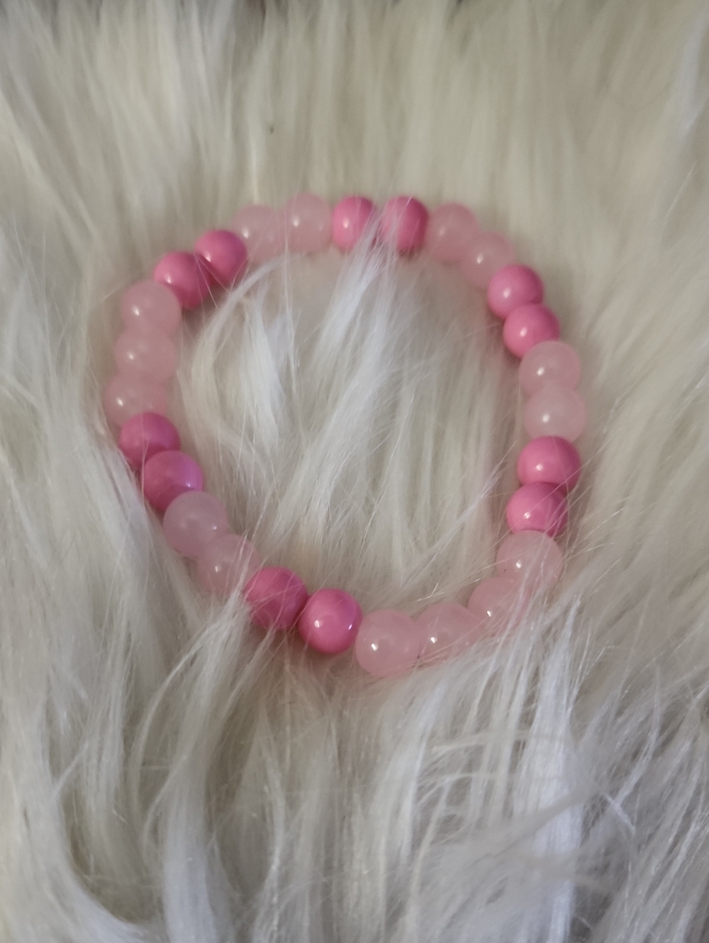 Pink Beaded Stretch Bracelet - Brand